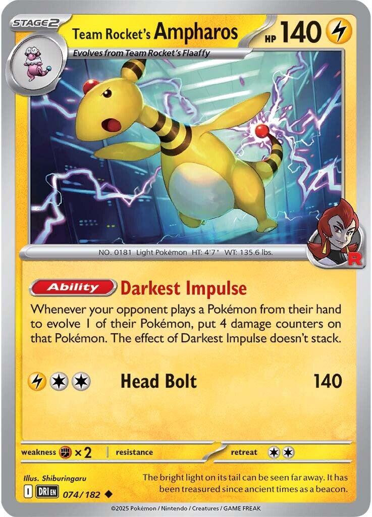 Team Rocket's Ampharos [Non Holo & Reverse Holo] - 74 (DRI)