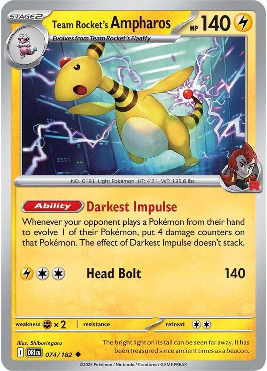 Team Rocket's Ampharos [Non Holo & Reverse Holo] - 74 (DRI)