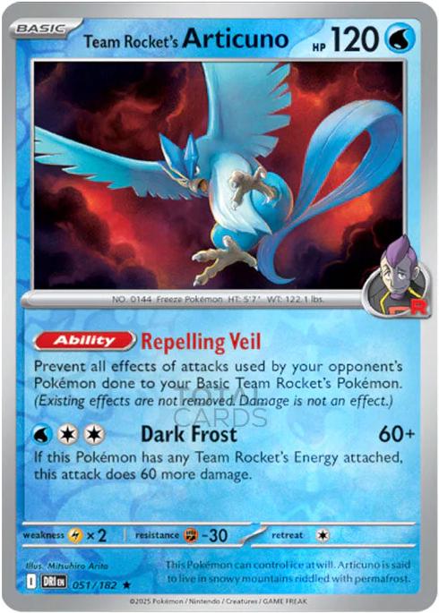 Team Rocket's Articuno [Holo & Reverse Holo]  - 51 (DRI)