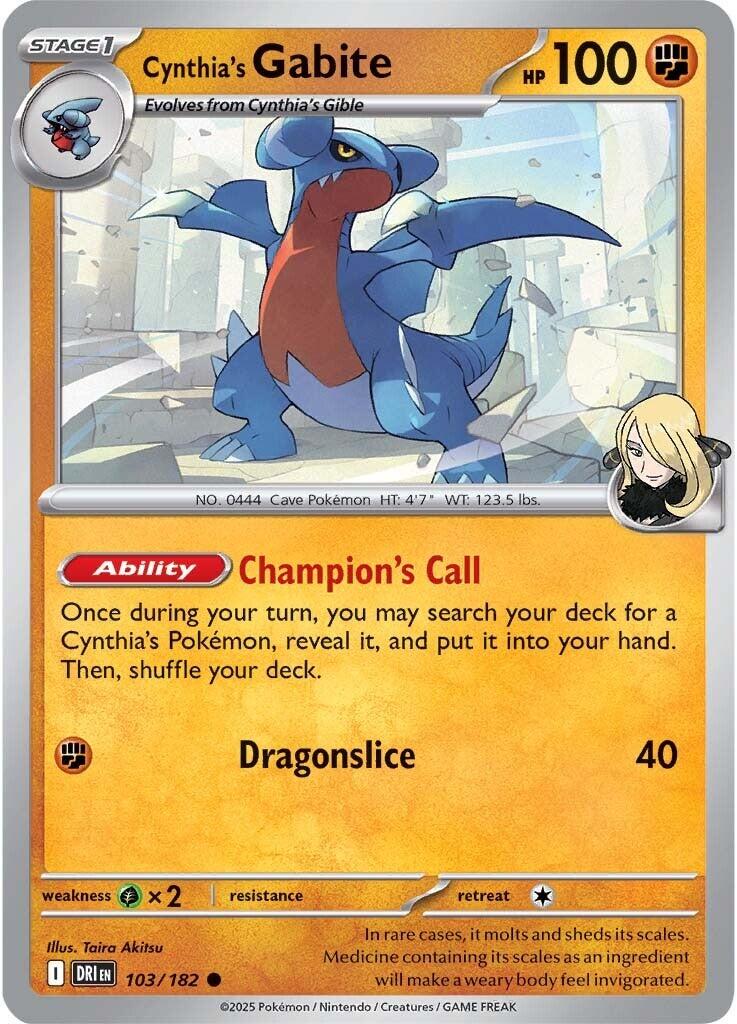 Cynthia's Gabite [Non Holo & Reverse Holo] - 103