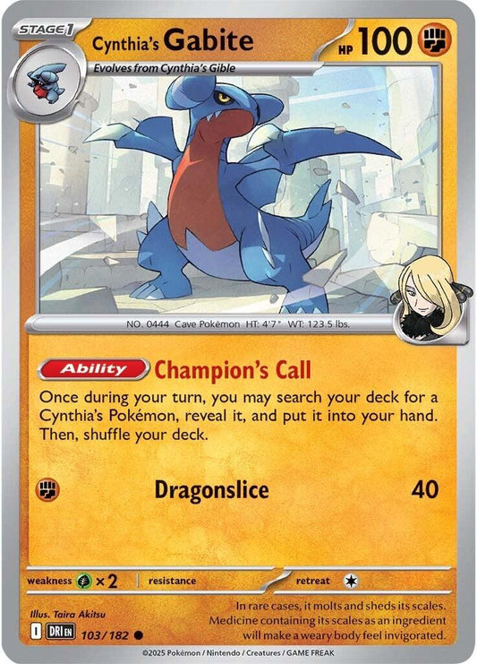 Cynthia's Gabite [Non Holo & Reverse Holo] - 103