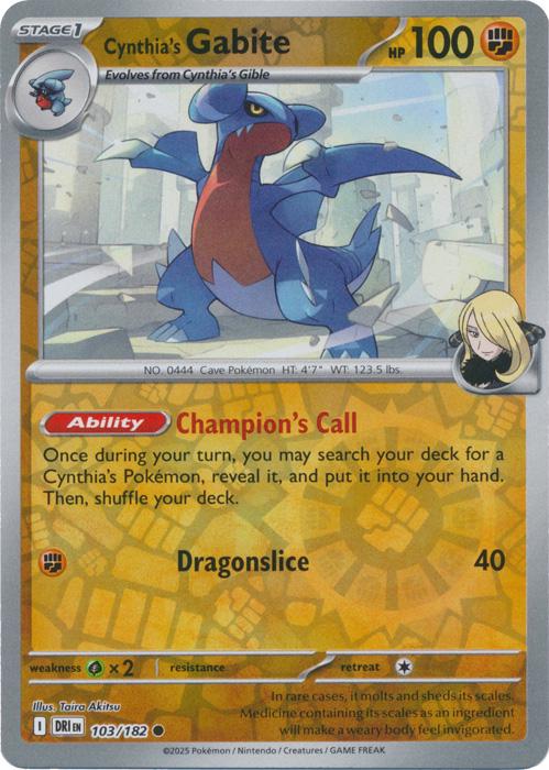 Cynthia's Gabite [Non Holo & Reverse Holo] - 103