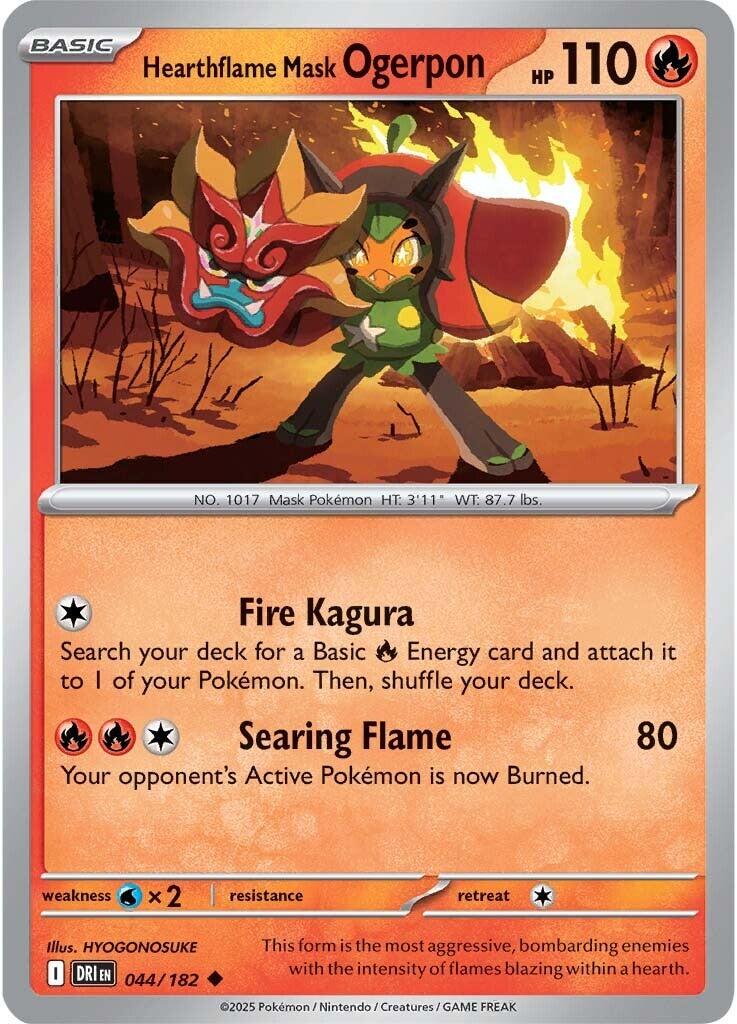 Hearthflame Mask Ogerpon [Non Holo & Reverse Holo] - 44 (DRI)