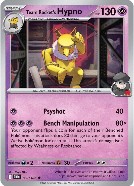 Team Rocket's Hypno [Non Holo & Reverse Holo] - 80 (DRI)