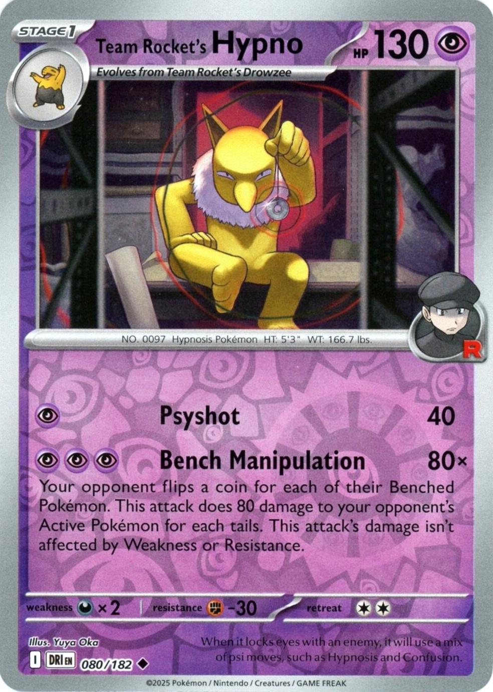 Team Rocket's Hypno [Non Holo & Reverse Holo] - 80 (DRI)