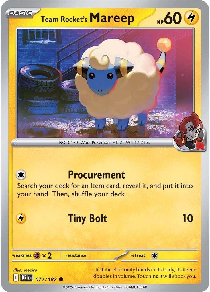 Team Rocket's Mareep [Non Holo & Reverse Holo] - 72 (DRI)