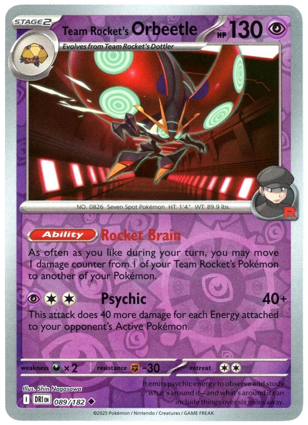 Team Rocket's Orbeetle [Non Holo & Reverse Holo] - 89 (DRI)