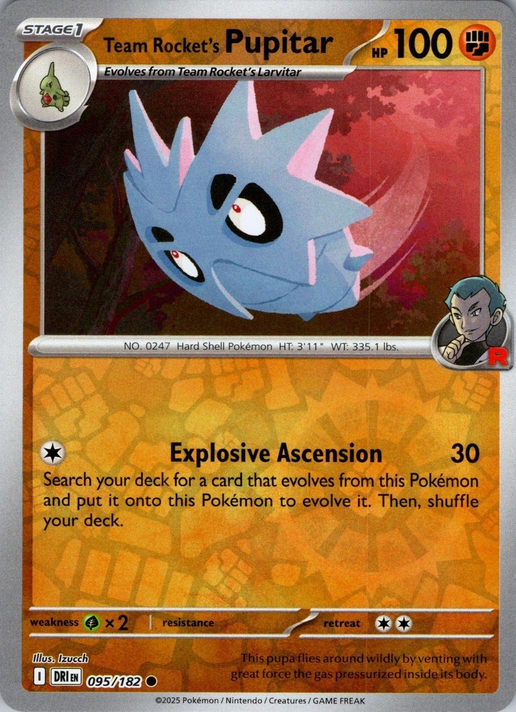 Team Rocket's Pupitar [Non Holo & Reverse Holo] - 95 (DRI)