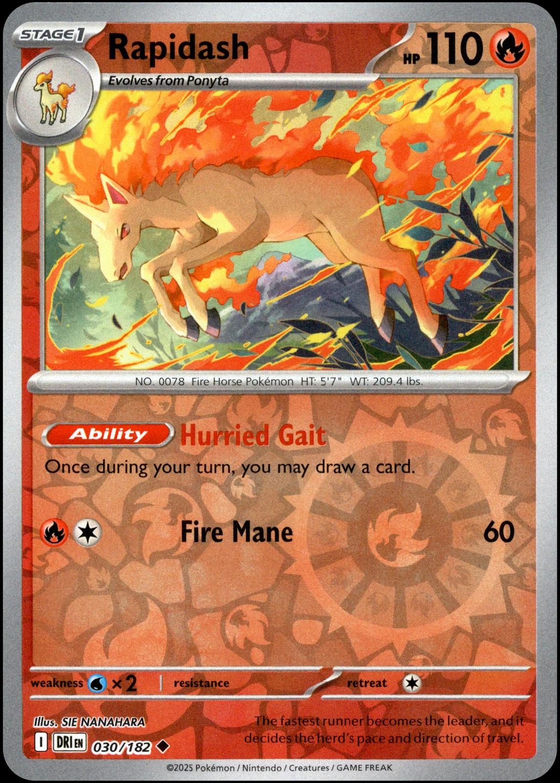 Rapidash [Non Holo & Reverse Holo] - 30 (DRI)