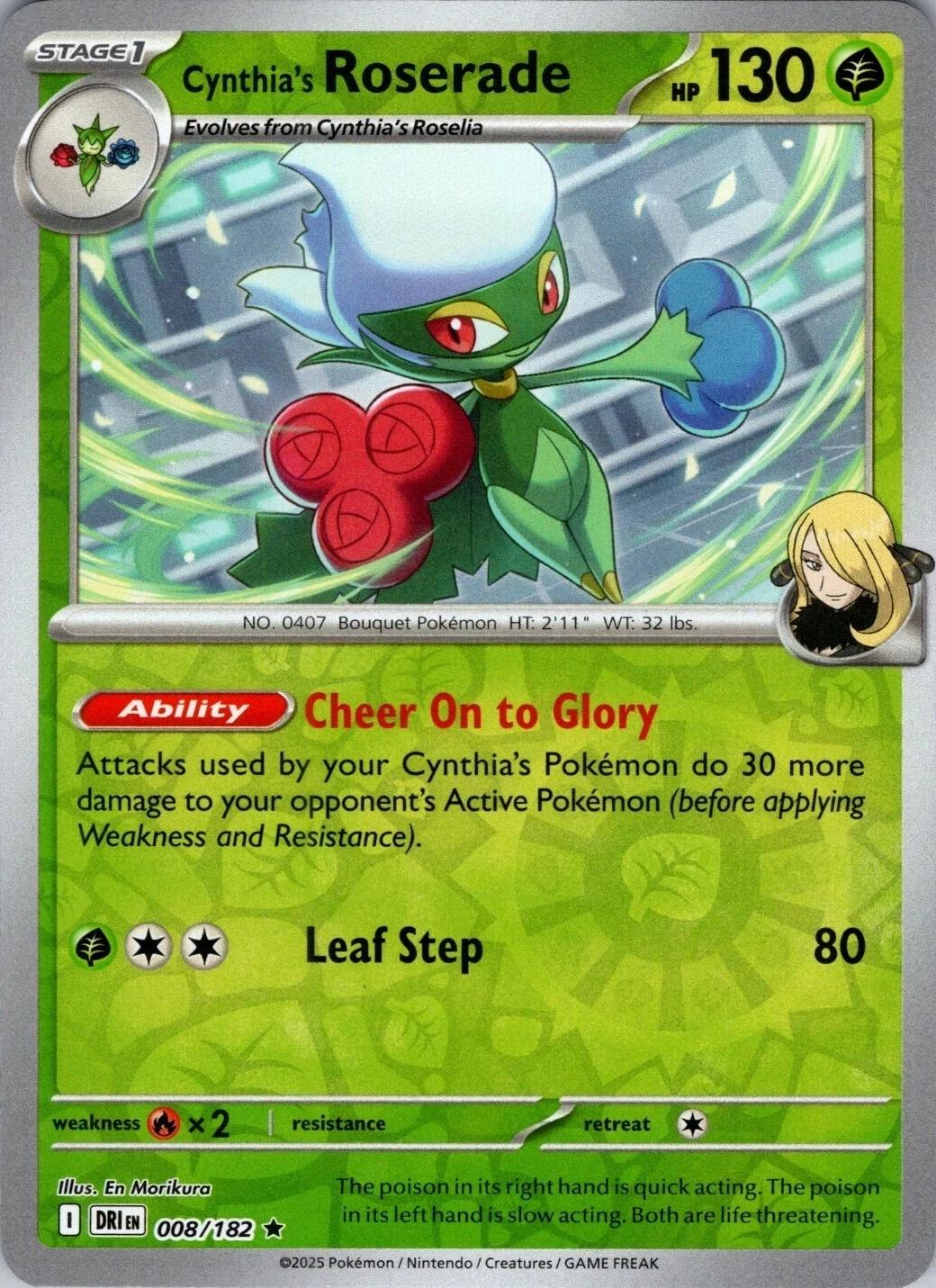 Cynthia's Roserade [Holo & Reverse Holo] - 8 (DRI)