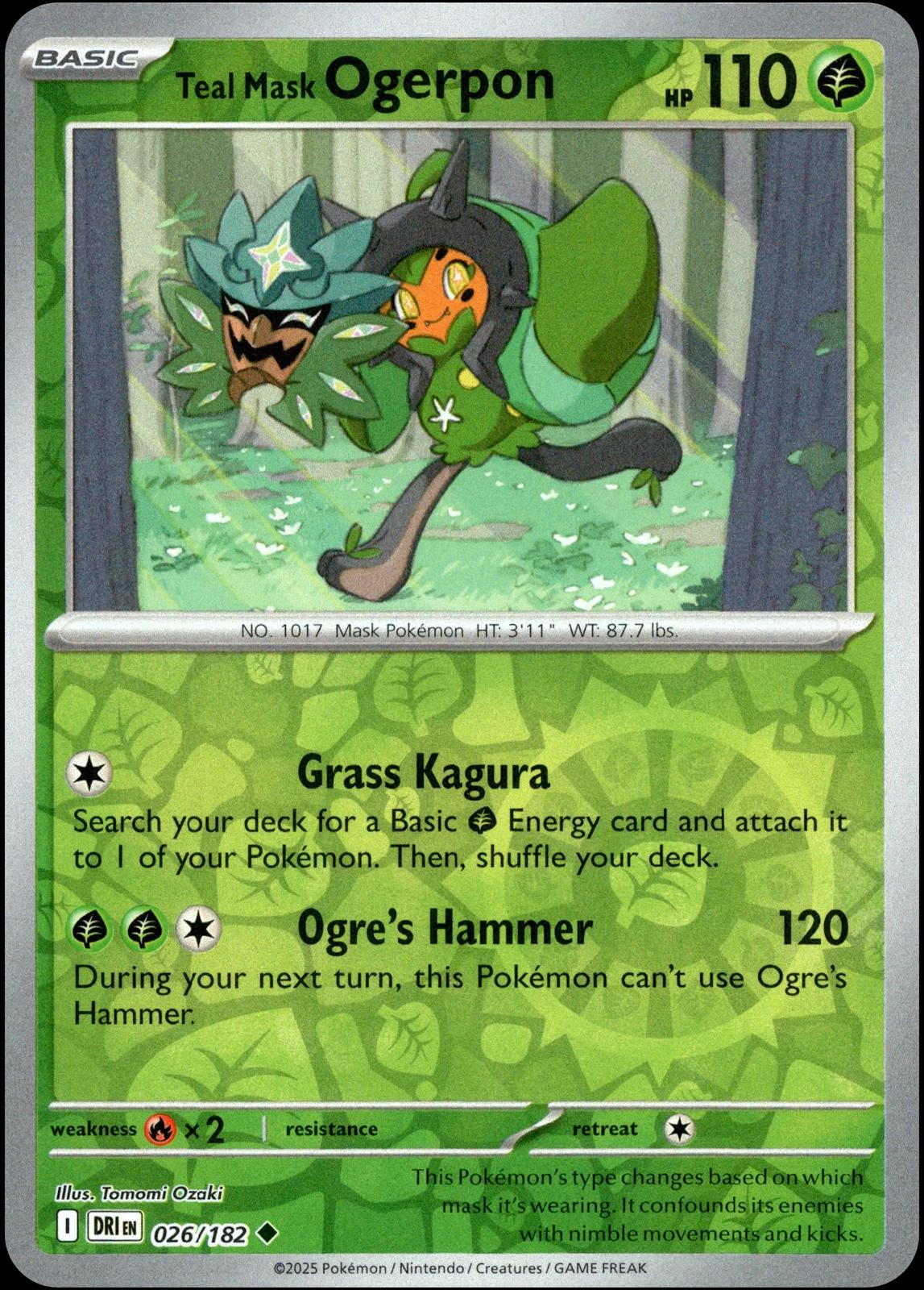 Teal Mask Ogerpon [Non Holo & Reverse Holo] - 26 (DRI)