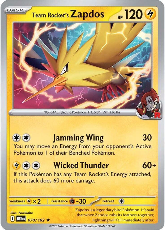 Team Rocket's Zapdos [Holo & Reverse Holo] - 70 (DRI)
