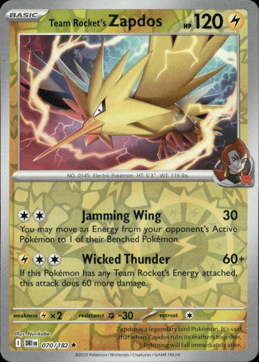 Team Rocket's Zapdos [Holo & Reverse Holo] - 70 (DRI)